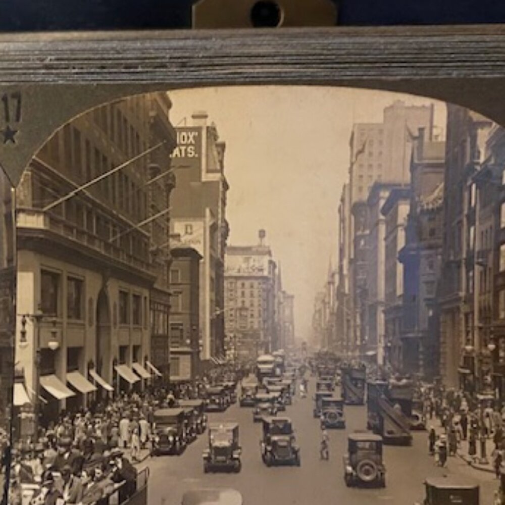Fifth Avenue Stereoview Keystone View Co. T17-traffic in two directions